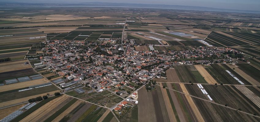 Eine Luftaufnahme von Pamhagen